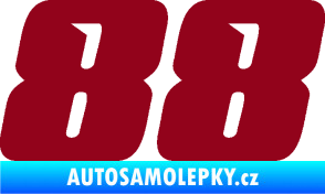 Samolepka Startovní číslo 88 typ 6 bordó vínová