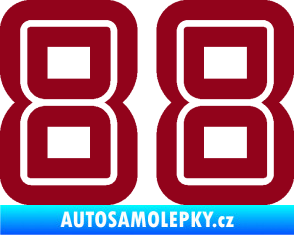 Samolepka Startovní číslo 88 typ 7 bordó vínová