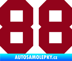 Samolepka Startovní číslo 88 bordó vínová