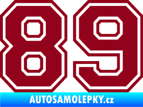 Samolepka Startovní číslo 89 typ 4 bordó vínová