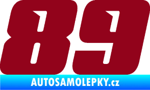 Samolepka Startovní číslo 89 typ 6 bordó vínová