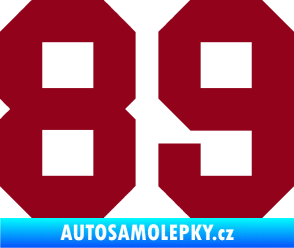 Samolepka Startovní číslo 89 bordó vínová