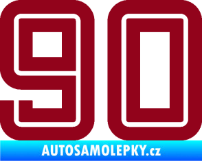 Samolepka Startovní číslo 90 typ 7 bordó vínová