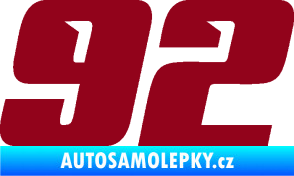 Samolepka Startovní číslo 92 typ 6 bordó vínová