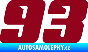 Samolepka Startovní číslo 93 typ 6 bordó vínová