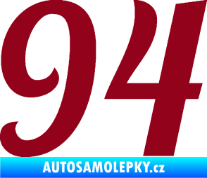 Samolepka Startovní číslo 94 typ 3    bordó vínová