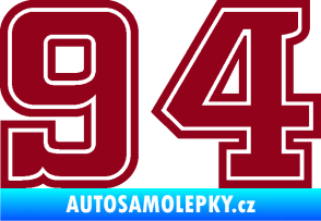 Samolepka Startovní číslo 94 typ 5 bordó vínová