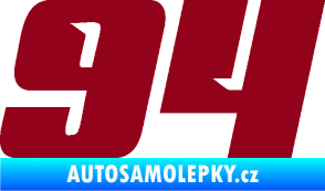 Samolepka Startovní číslo 94 typ 6 bordó vínová