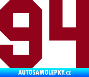 Samolepka Startovní číslo 94 bordó vínová