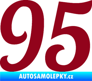 Samolepka Startovní číslo 95 typ 3   bordó vínová