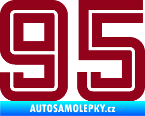 Samolepka Startovní číslo 95 typ 7 bordó vínová