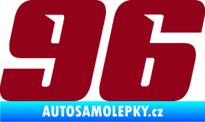 Samolepka Startovní číslo 96 typ 6 bordó vínová