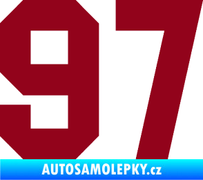 Samolepka Startovní číslo 97 bordó vínová