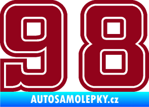 Samolepka Startovní číslo 98 typ 5 bordó vínová