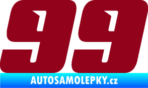 Samolepka Startovní číslo 99 typ 6 bordó vínová