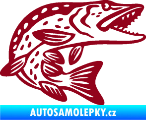 Samolepka Štika 003 pravá bordó vínová