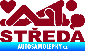 Samolepka Středa nápis bordó vínová