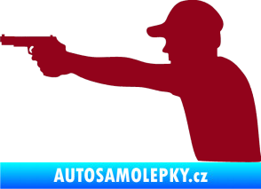 Samolepka Střelec silueta 001 levá bordó vínová