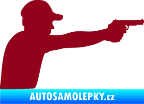 Samolepka Střelec silueta 001 pravá bordó vínová
