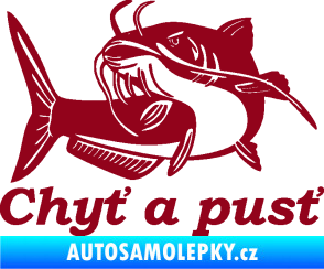 Samolepka Sumec 002 chyť a pusť levá bordó vínová