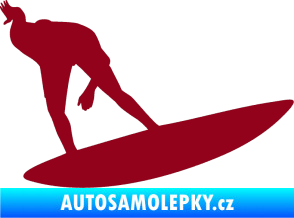 Samolepka Surfař 001 pravá bordó vínová
