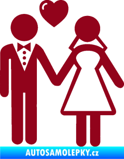 Samolepka Svatba 001 levá bordó vínová