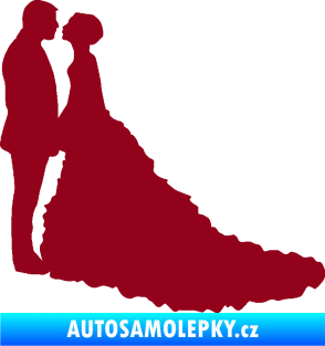 Samolepka Svatba 002 levá bordó vínová