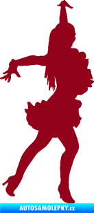 Samolepka Tanec 017 pravá latinsko americká tanečnice bordó vínová