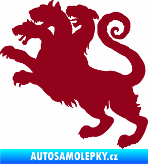 Samolepka Trojhlavý pes kerberos 002 levá bordó vínová