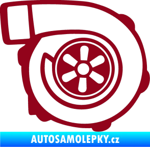 Samolepka Turbo silueta 001  pravá bordó vínová