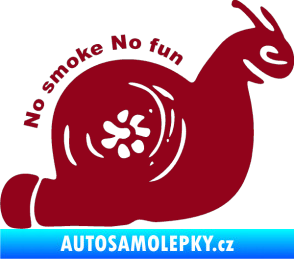 Samolepka Turbo šnek 005 no smoke no fun pravá bordó vínová