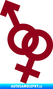 Samolepka Ty a já 001 symbol pro muže a ženu bordó vínová