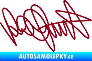 Samolepka Valentino Rossi podpis bordó vínová