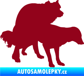 Samolepka Veselí pejsci pravá bordó vínová