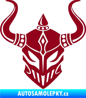 Samolepka Vikingská helma bordó vínová