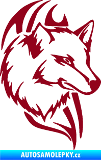 Samolepka Vlk 013 pravá bordó vínová