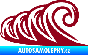 Samolepka Vlny 006 levá moře bordó vínová