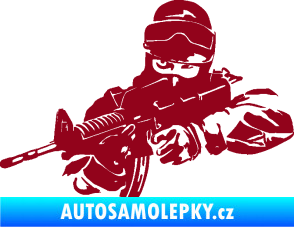 Samolepka Voják 009 levá bordó vínová