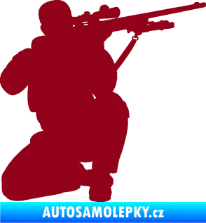 Samolepka Voják 010 pravá sniper bordó vínová