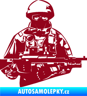 Samolepka Voják 013 pravá bordó vínová