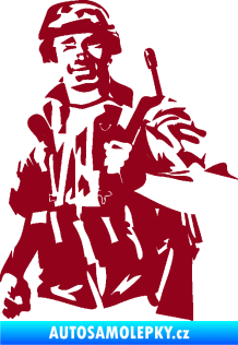 Samolepka Voják 014 levá bordó vínová