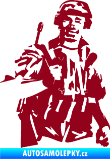 Samolepka Voják 014 pravá bordó vínová