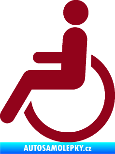 Samolepka Vozíčkář 002 invalida - levá bordó vínová