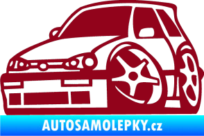 Samolepka VW Golf 3 karikatura levá bordó vínová