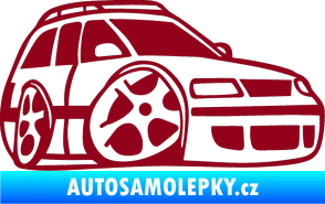 Samolepka VW Passat b6 karikatura pravá bordó vínová