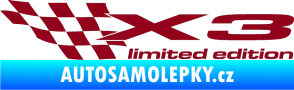 Samolepka X3 limited edition levá bordó vínová