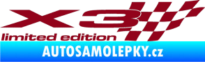 Samolepka X3 limited edition pravá bordó vínová
