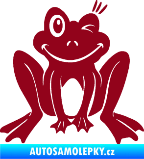 Samolepka Žába 010 pravá mrkající bordó vínová