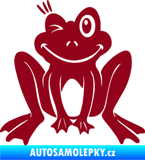 Samolepka Žába 010 levá mrkající bordó vínová