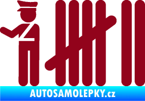 Samolepka Zářezy 007 policajt bordó vínová